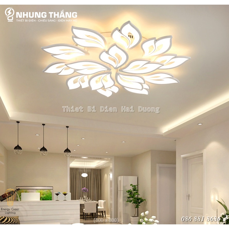 Đèn LED Ốp Trần Đuôi Cáo Decor 15 Cánh NT-039 - 3 Chế Độ Ánh Sáng -Tăng Giảm Ánh Sáng - Điều Khiển Từ Xa