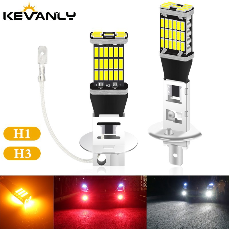 1 Đèn Pha Xe Hơi H1 Led H3 3014 Drl 45 Led 12v Chạy Ban Ngày