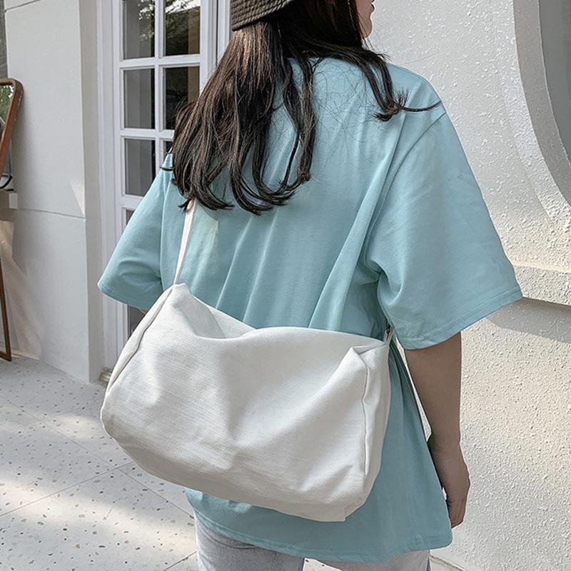 Túi đeo chéo IELGY kích thước lớn bằng vải denim phong cách Hàn Quốc sành điệu thời trang cho nữ