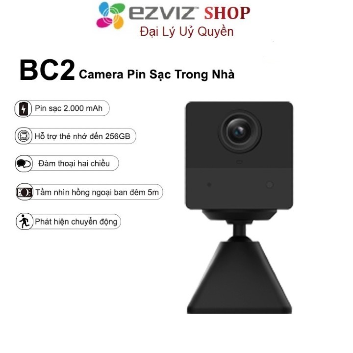 Camera không dây Ezviz BC2 1080P 2MP chạy pin thông minh , đàm thoại 2 chiều , nhỏ gọn