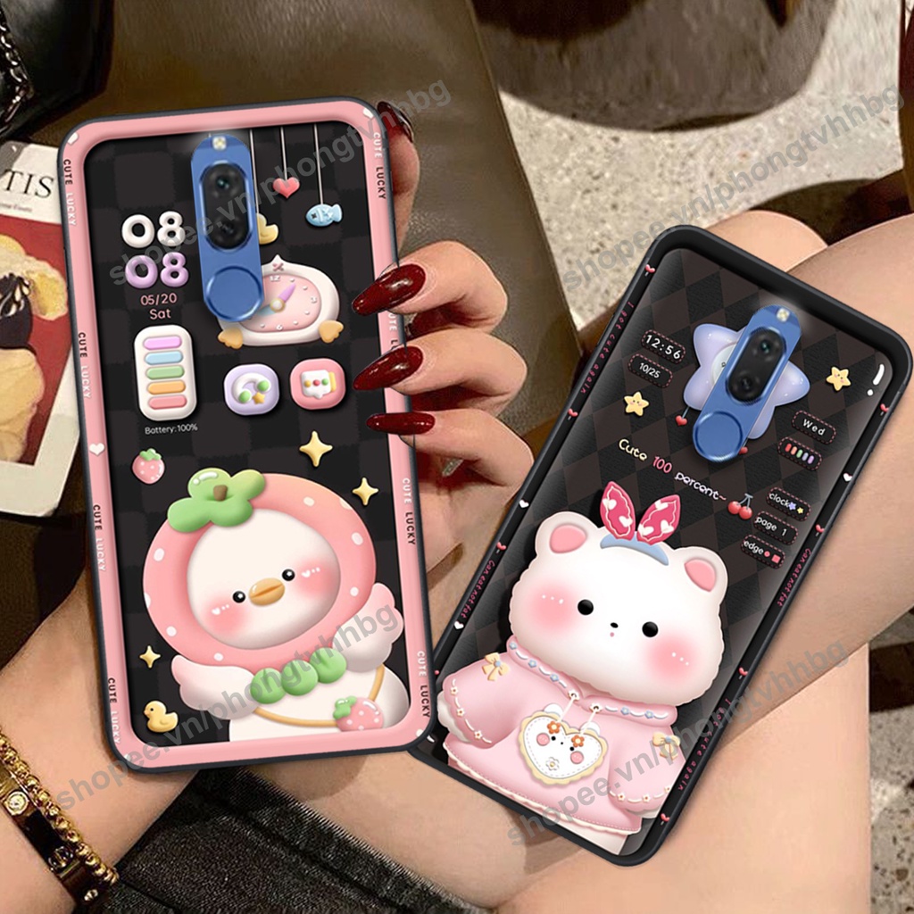 Ốp lưng Huawei Nova 2i gấu,thỏ trắng , đồng hồ dễ thương cute cực đẹp
