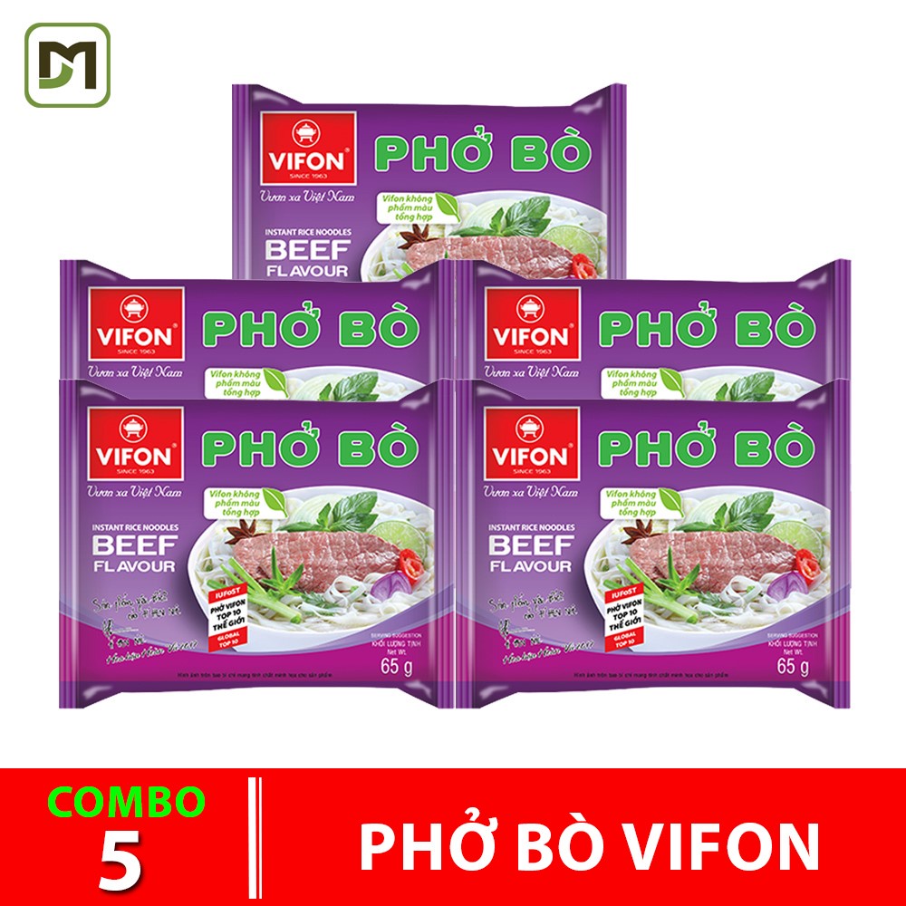 Combo 5 gói phở bò Vifon