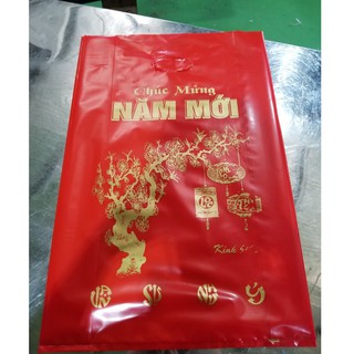 1KG Túi Nilon Đỏ Chúc Mừng Năm Mới Đựng Quà