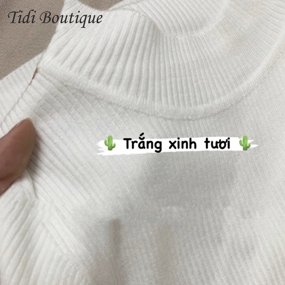 Áo len tăm nữ cổ 3 phân freesize 🍀[FREESHIP] | BigBuy360 - bigbuy360.vn
