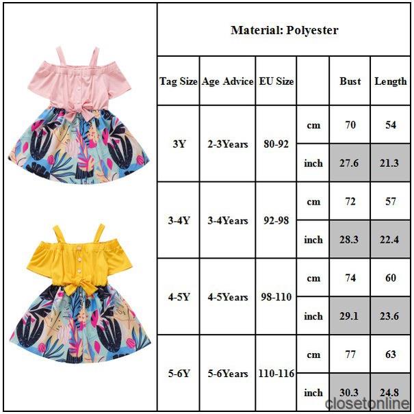 Sale Children Girl Bowknot Print Short Dress Summer Baby Beach Holiday Casual CL