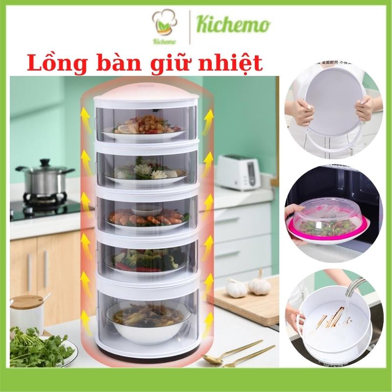 Lồng bàn 5 tầng giữ nhiệt hộp đựng thức ăn chống bụi nhựa cao cấp