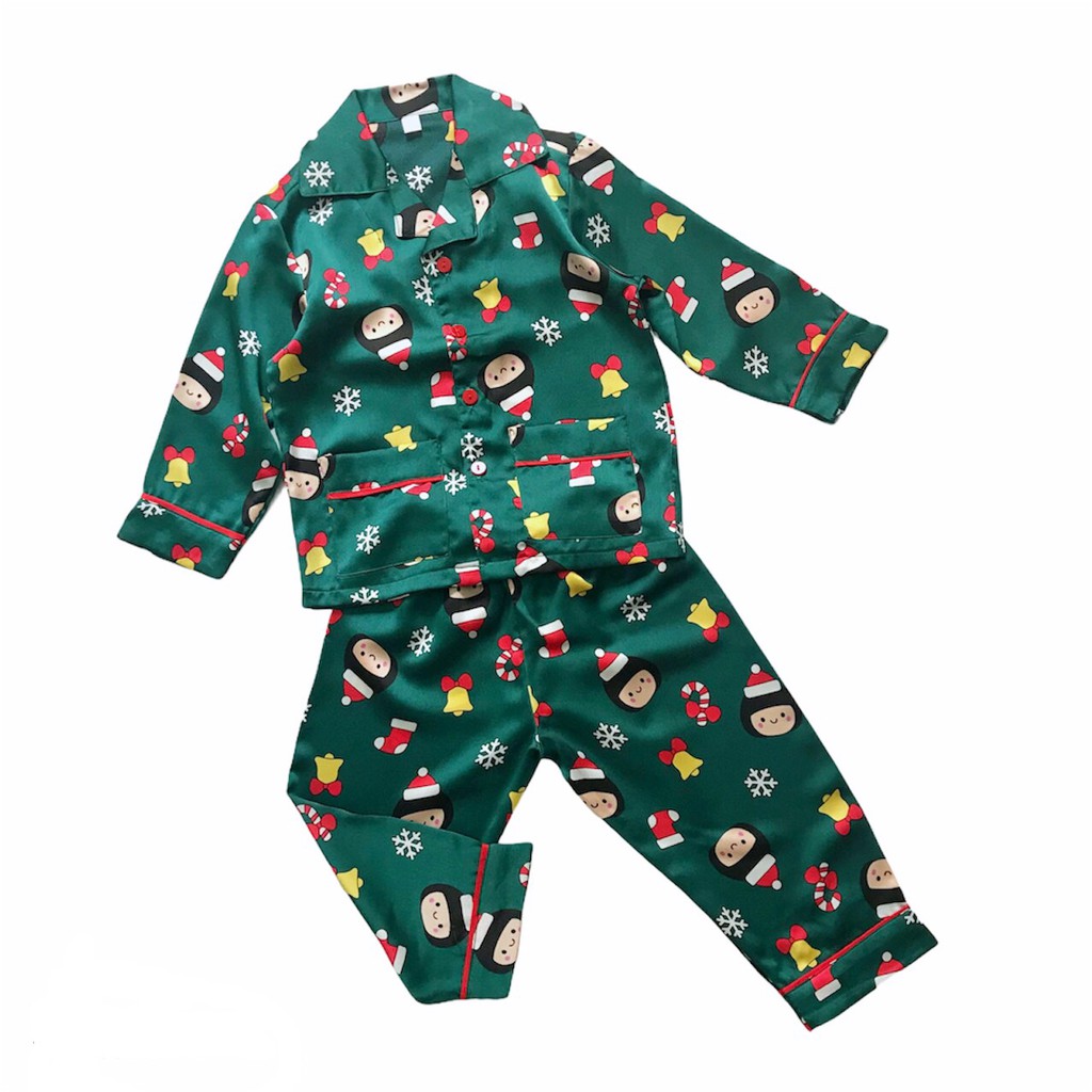 Bộ ngủ Pijama dài cho bé vải Satin Lụa mềm đẹp thoáng mát size bé 1-5 tuổi 10-20kg nhiều mẫu