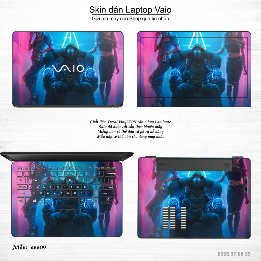 Skin dán Laptop Sony Vaio in hình Anonymous _nhiều mẫu 2 (inbox mã máy cho Shop)