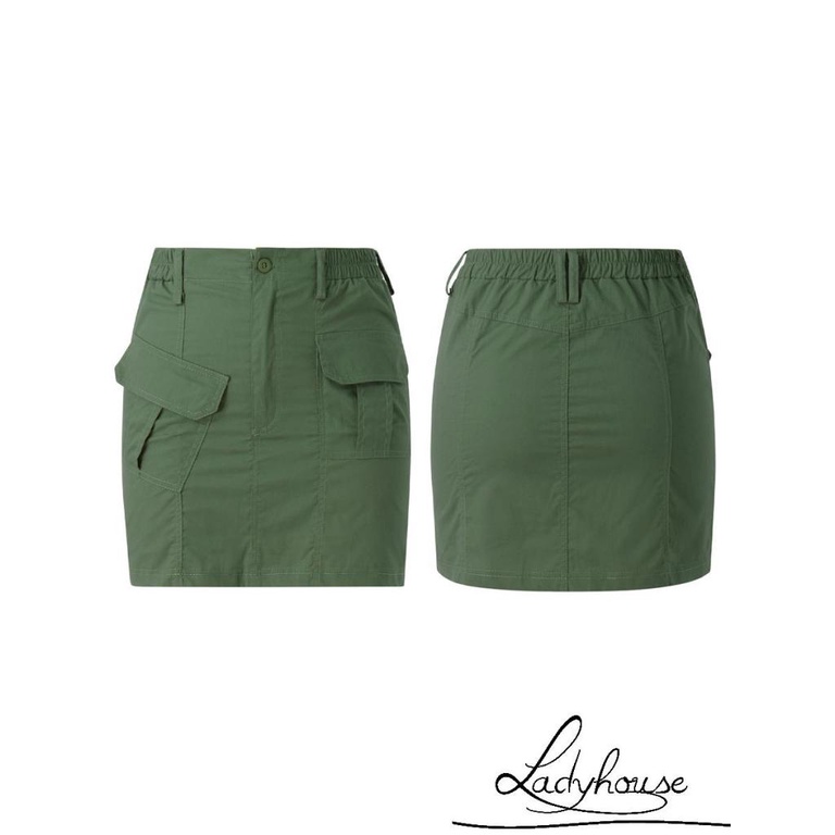 Chân Váy Ngắn Dáng Chữ A Lưng Thấp Có Túi Trước Màu Trơn Thời Trang Mùa Hè Cho Nữ