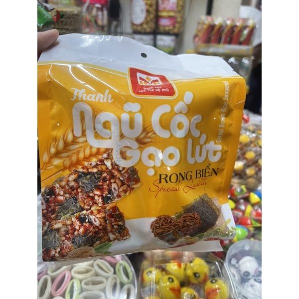 Thanh gạo lứt ngủ cốc rong biển hạt gói 10thanh