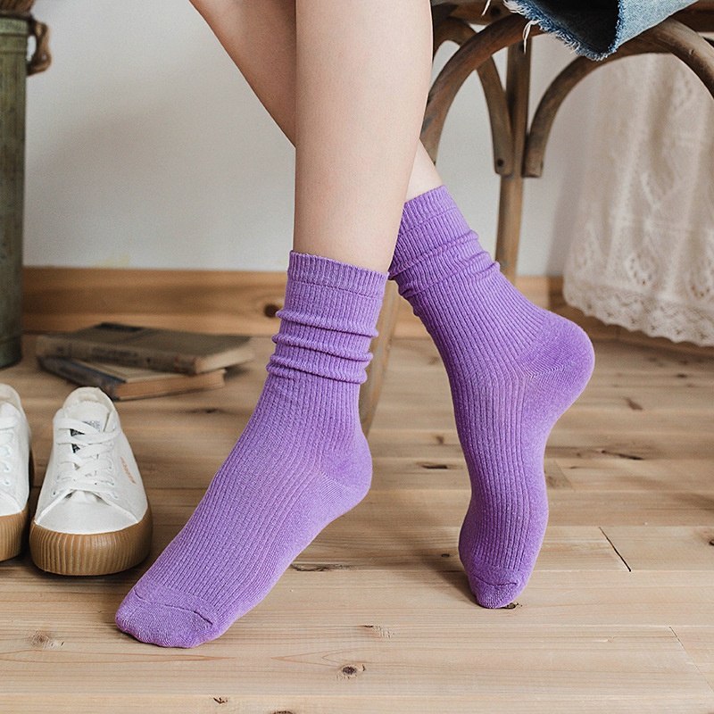 Vớ Cotton Cổ Cao Thoáng Khí Thời Trang Cho Nữ