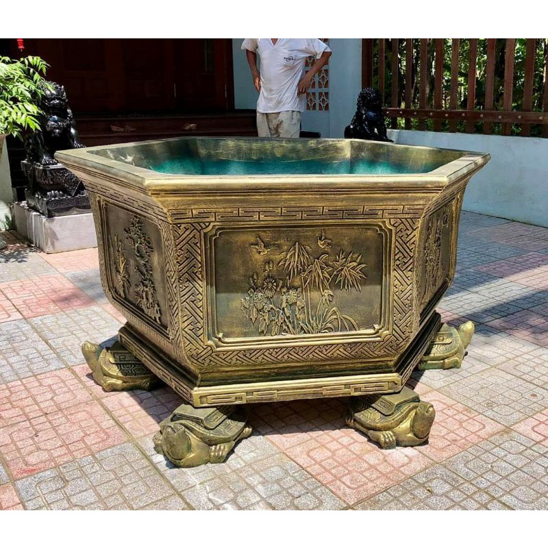 Khuôn Rùa kê chậu cảnh dài 28, chân rộng 22 cao 11cm