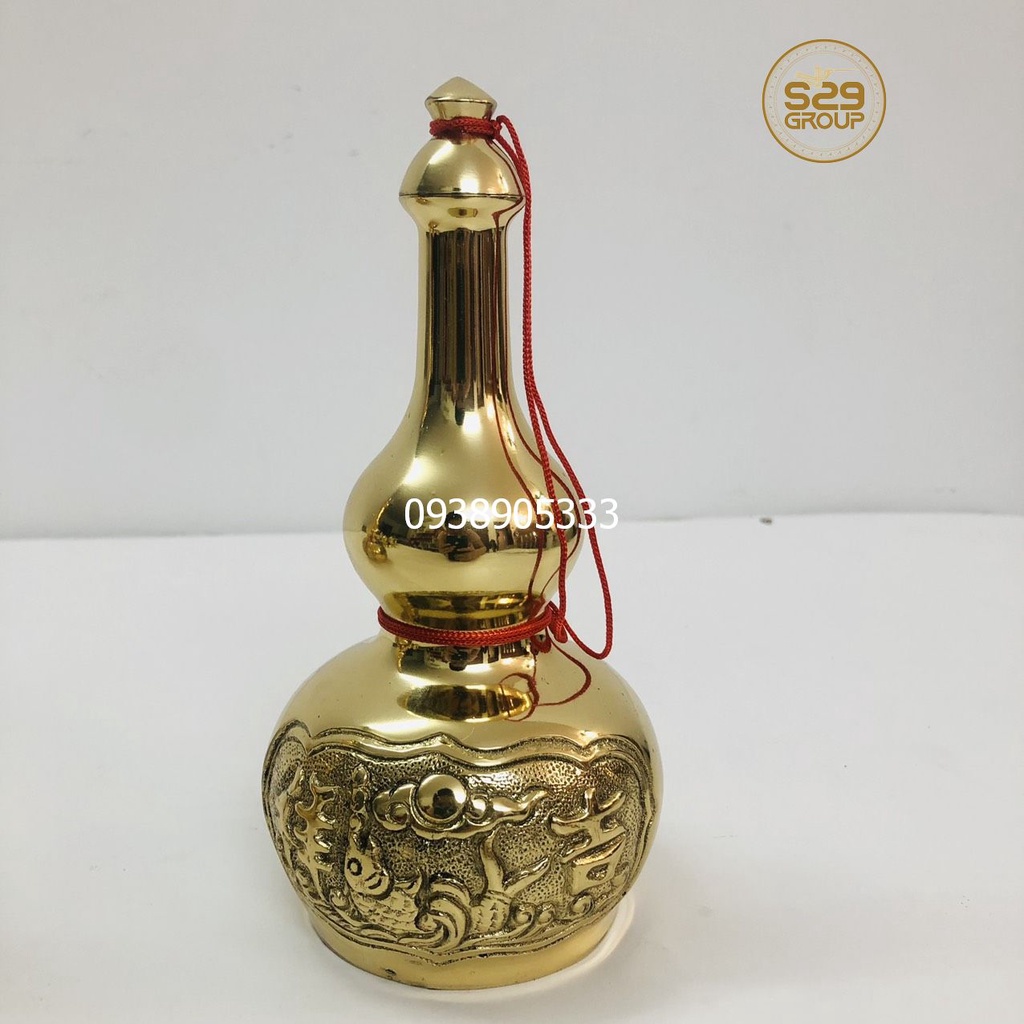 Nậm rượu bằng đồng thau vàng bóng cao 18cm,phụ kiện thờ cúng