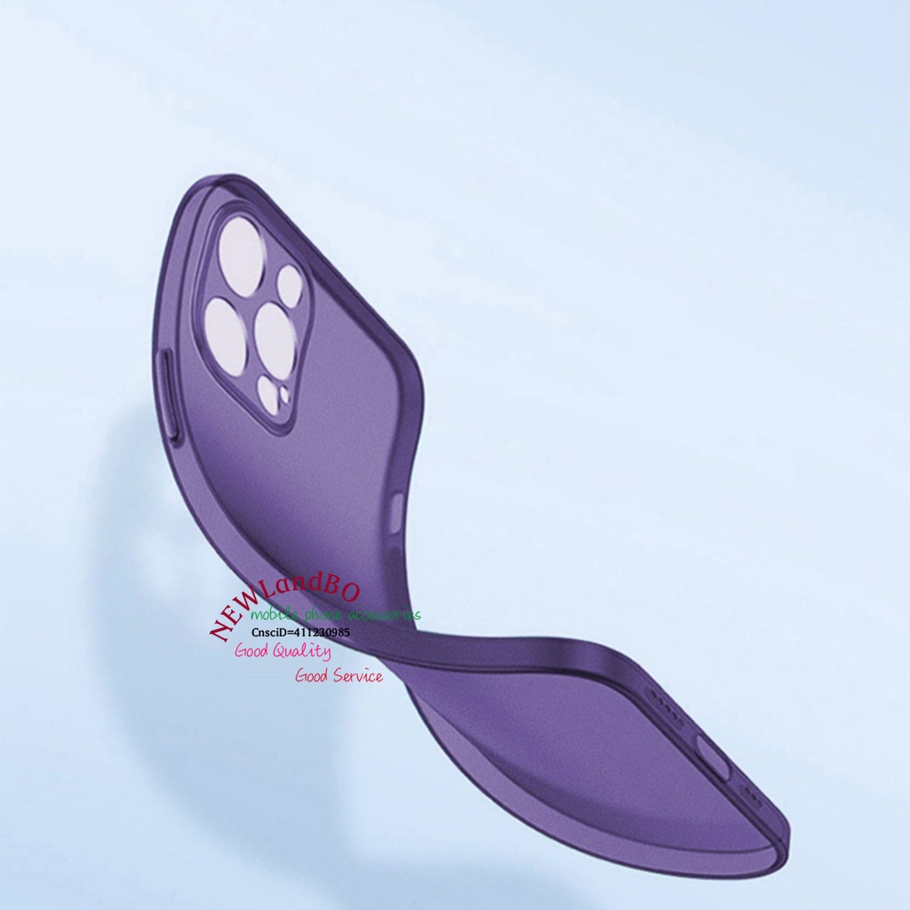 Ốp Điện Thoại Màu Tím Đục 0.4mm Linh Hoạt Cho iPhone 14 13 12 Pro max Mini Xs XR 11 Pro max 14 Plus