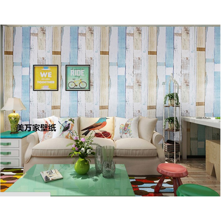 Decal giấy dán tường giả ván âu mỹ (khổ rộng 45cm)