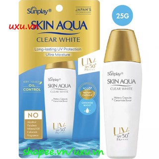 Sữa Chống Nắng 25G Sunplay Skin Aqua Clear White SPF50+, PA++++ Dưỡng Da & Tra, Với uxu.vn Tất Cả Là Chính Hãng.