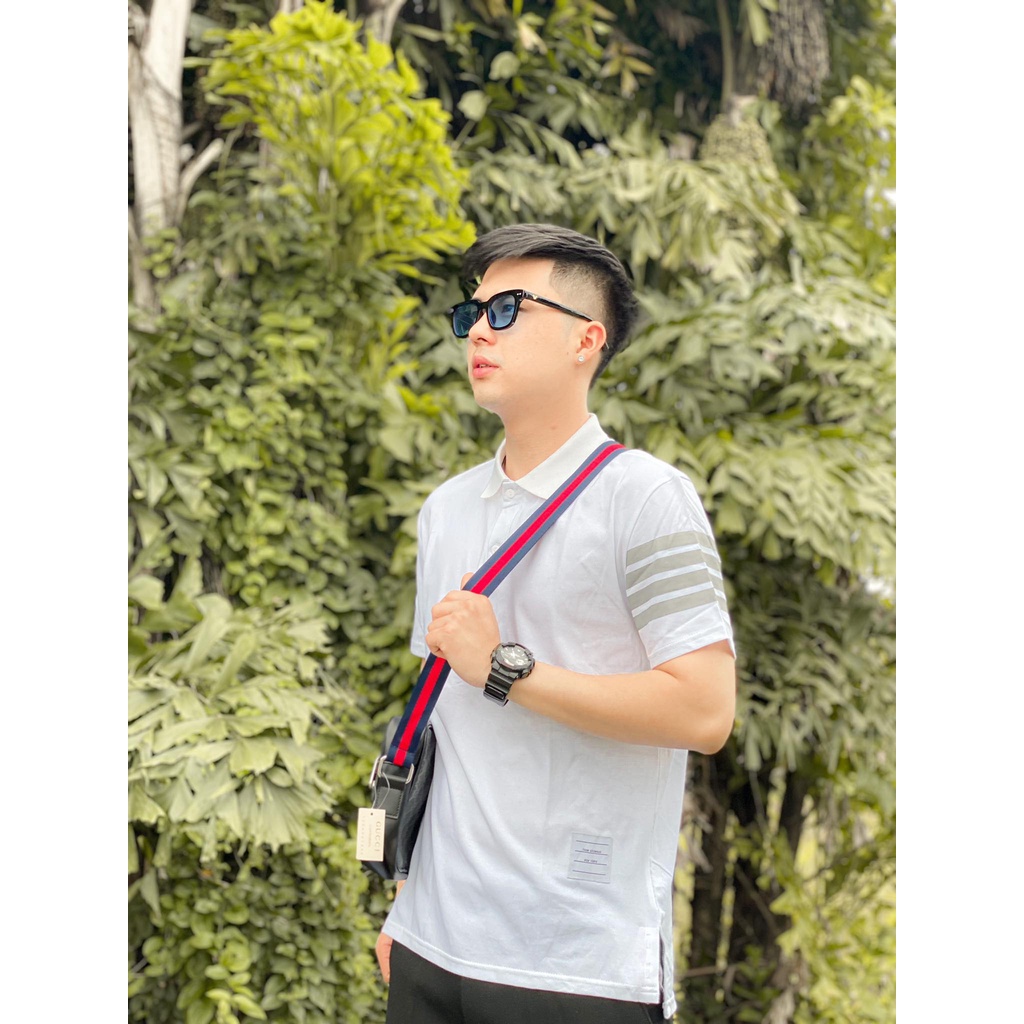Áo Polo Thome 4 Vạch Phản Quang, Áo thun Polo Nam nữ Unisex Hottrend 2022