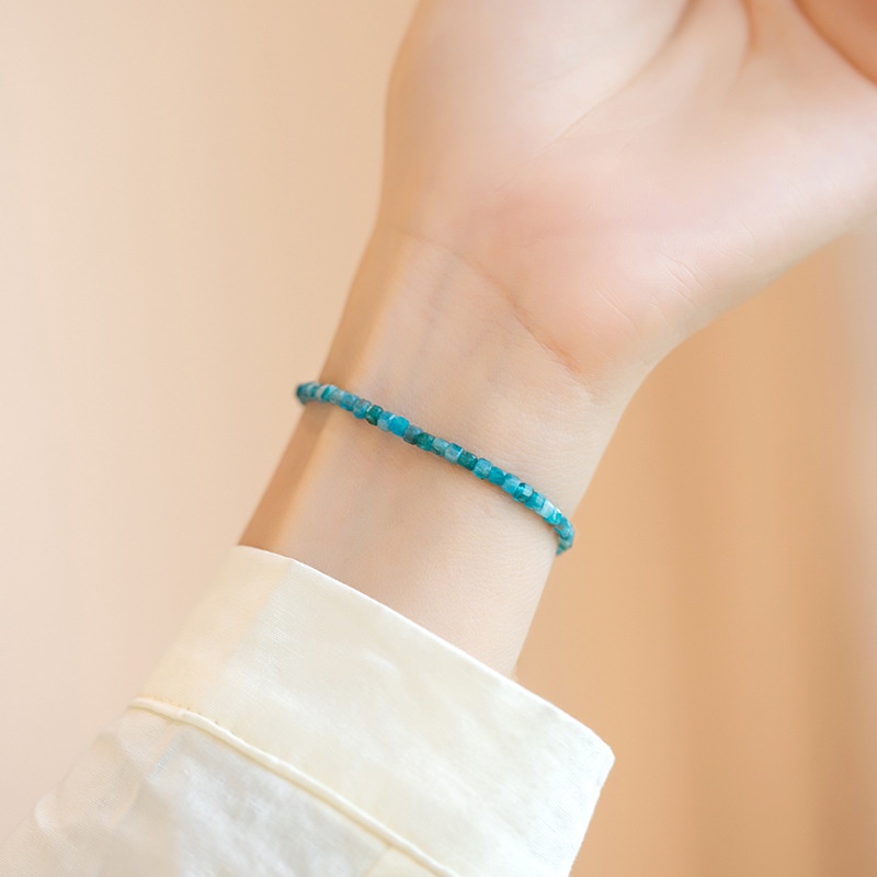 Vòng Đeo Tay Chuỗi Hạt Đá Apatite Tự Nhiên Siêu Cao Cấp Thời Trang Cho Nữ