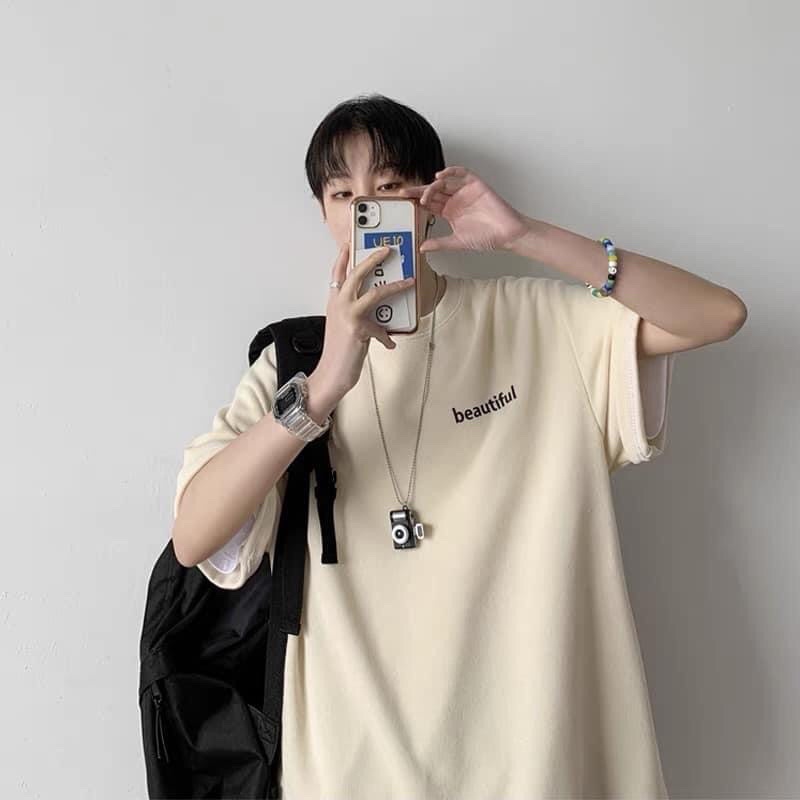 [ Rẻ vô địch ] Áo thun cotton tay lỡ dáng rộng unisex - beutiful