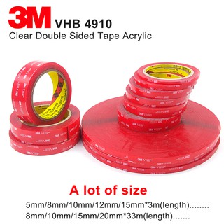 Băng Keo Hai Mặt 3M 4910 VHB Dài 3M Bằng Xốp Acrylic Trong Suốt Chịu Nhiệt Cao Cho Xe Hơi