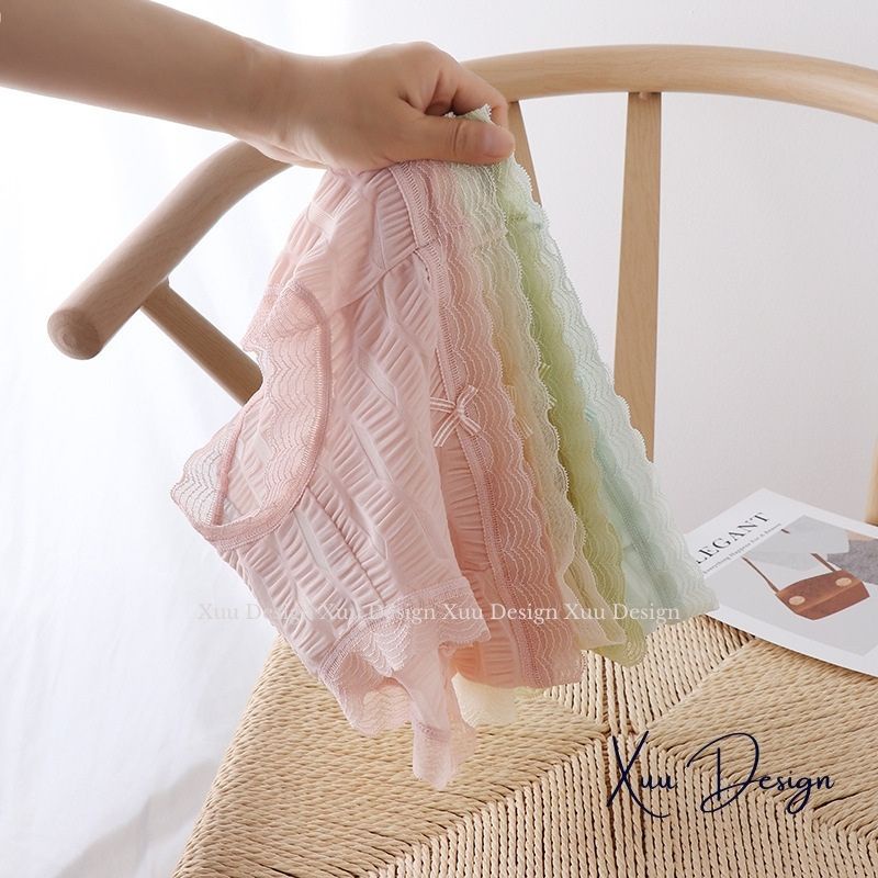 Quần lót nữ Wexuu quần lót Su cao cấp mặt nhăn phối ren co dãn mềm mại kháng khuẩn thông thoáng - QC94