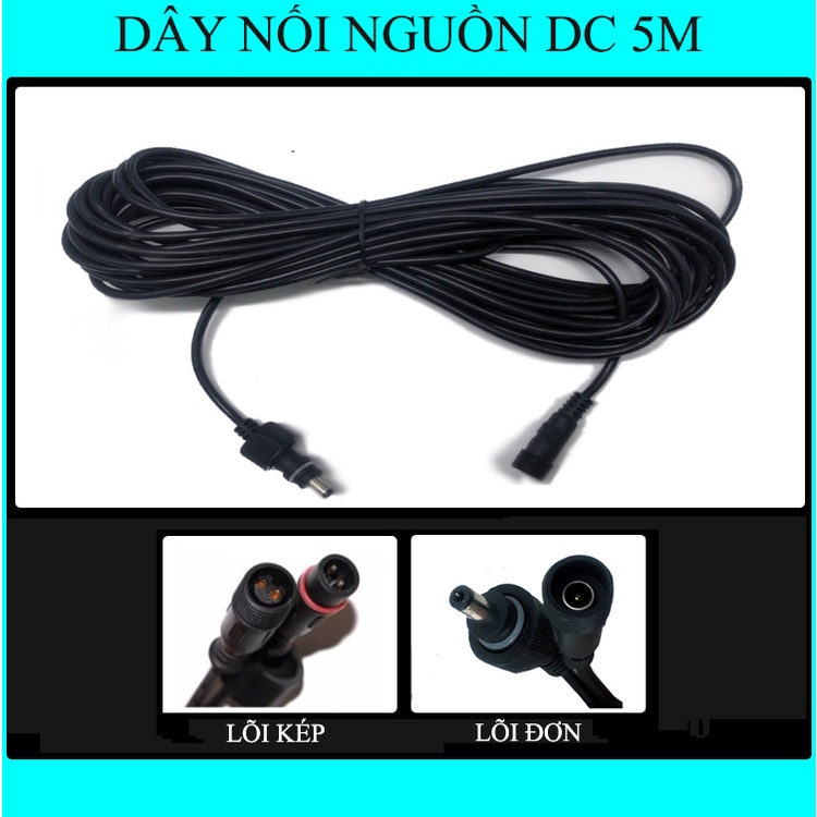 Dây nối nguồn DC dài 5M sử dụng cho các loại đèn năng lượng mặt trời Solar Light - D1061