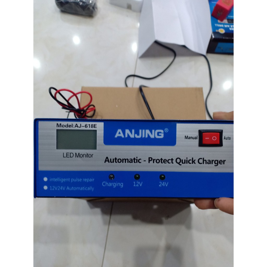 MIỄN PHÍ VẬN CHUYỂN Sạc Ắc Quy ANJING 12v/24v Tự Động Khử Sunfat và nhận diện Bình ( Hiển Thị Led kỹ thuật số Thông Minh