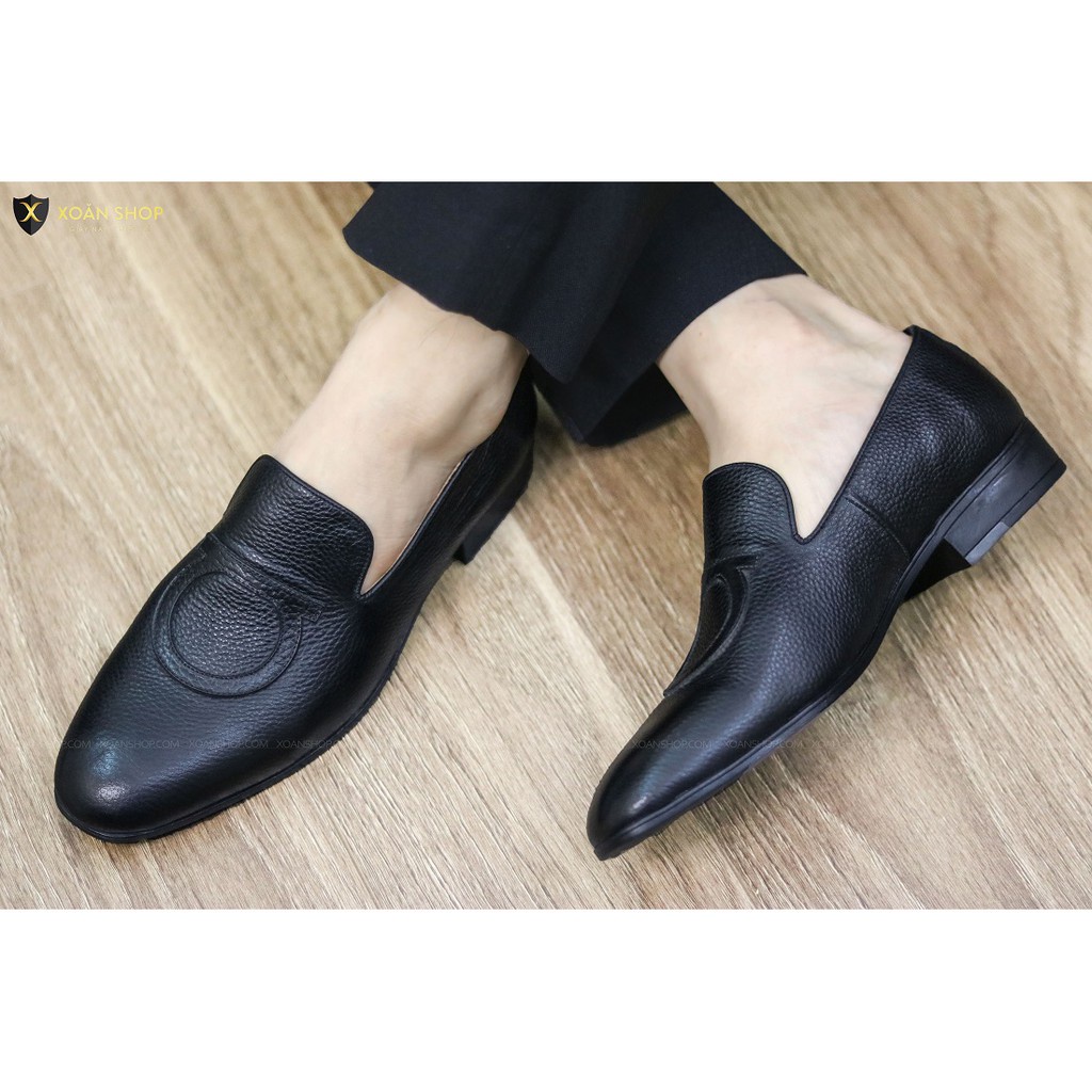 Giày lười nam da bò ORSIL thời trang màu đen lịch thiệp cam kết bảo hành 2 năm