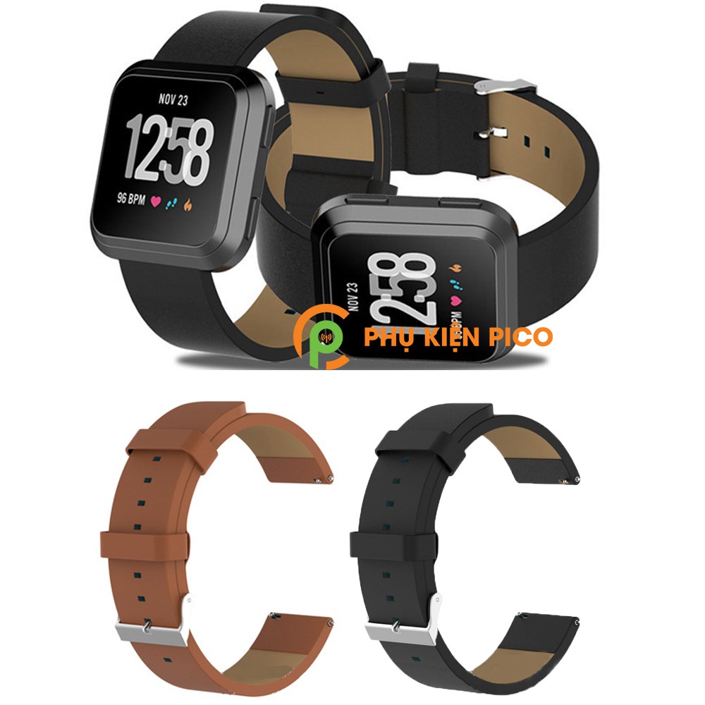 Dây da đồng hồ Fitbit Versa 2 da bò cao cấp