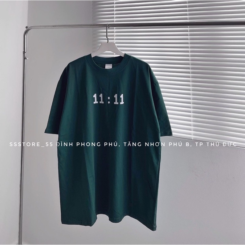 Áo thun tay lỡ 11.11 màu xanh cổ vịt hottrend CoolZ phông Unisex nam nữ Cotton oversize form rộng phong cách