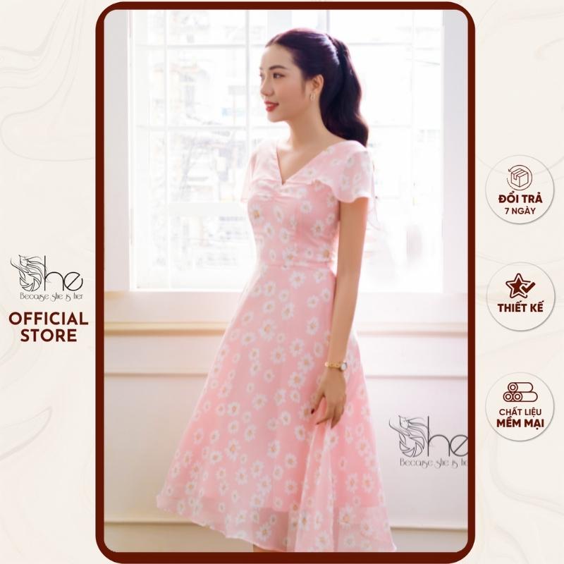 Đầm váy tiểu thư xoè She, váy nữ tay tiên siêu dễ thương thời trang cho nữ SDX78