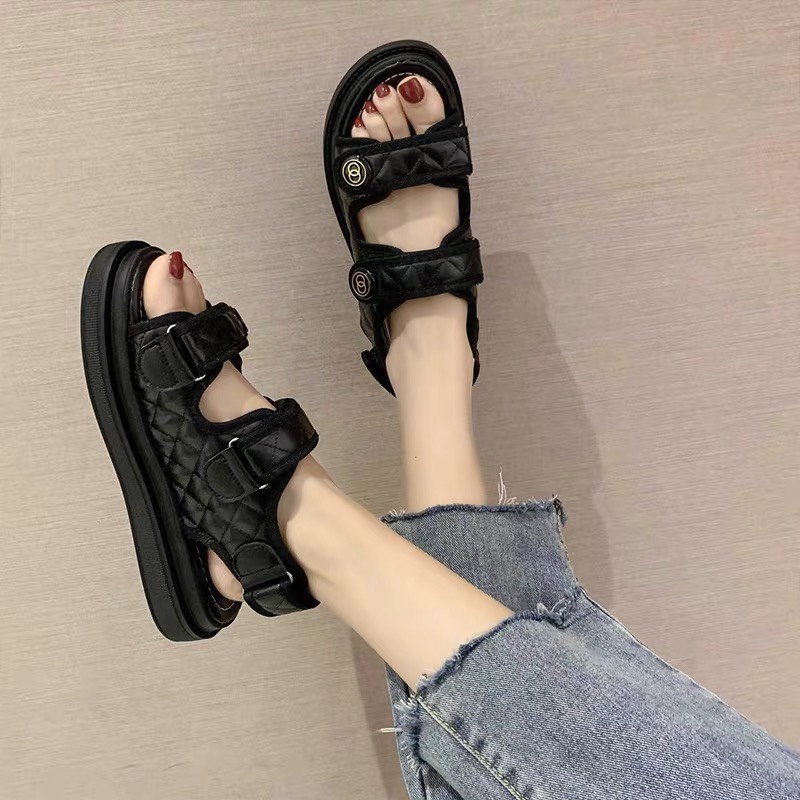 Dép sandal nữ đính mác đồng xu,đế 3cm siêu, nhẹ siêu êm hot 2022