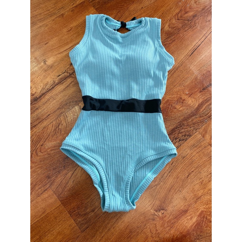 Bikini liền , đồ bơi nữ 1 mảnh len tăm sát nách màu xanh | BigBuy360 - bigbuy360.vn