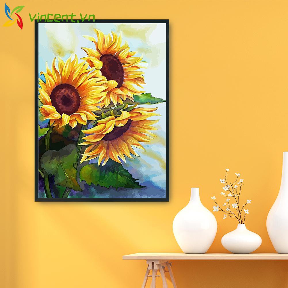 Bộ tranh thêu chữ thập diy 11ct 30x40cm hình bông hoa