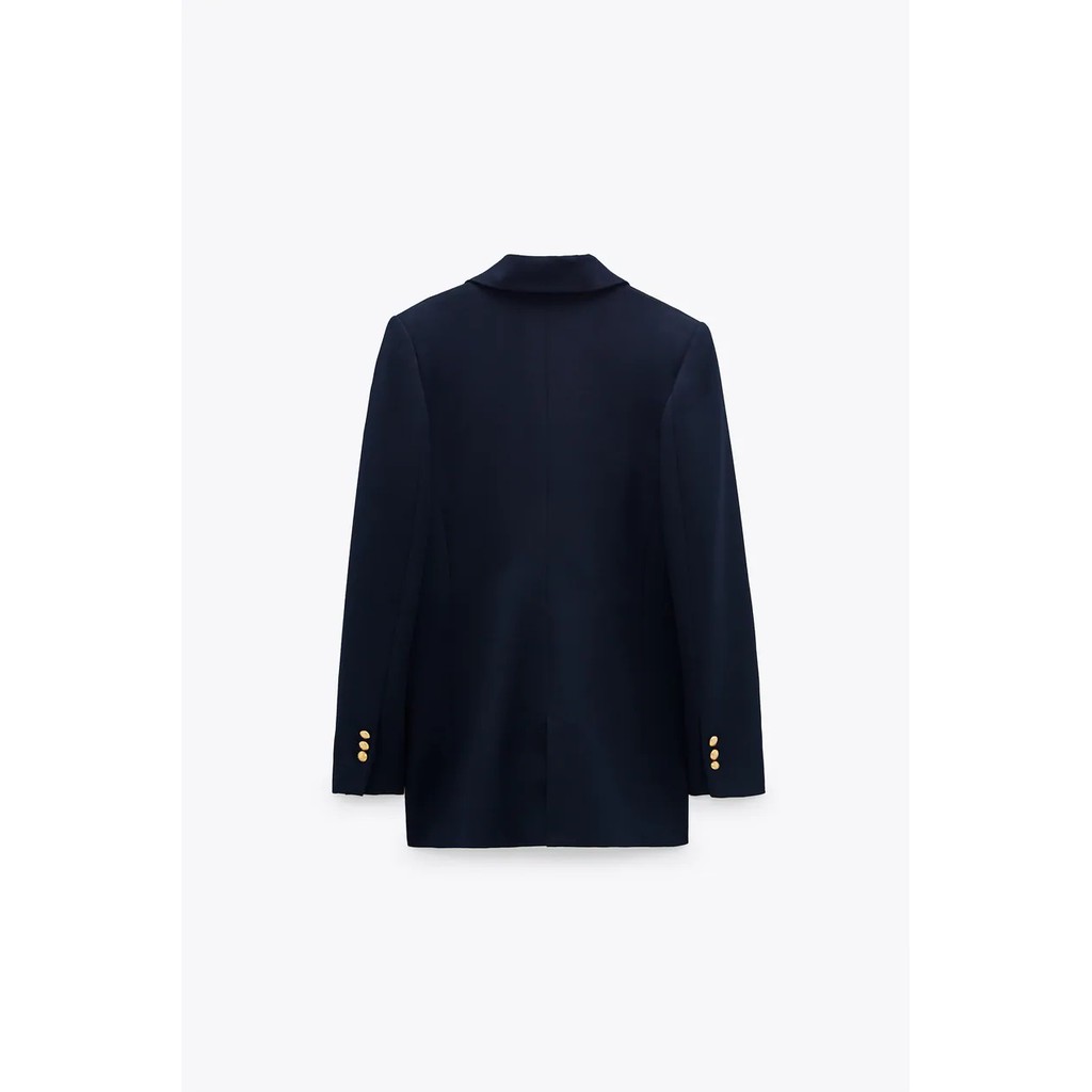 ÁO KHOÁC ZARA NỮ BLAZER CÀI KHUY KIM LOẠI MÀU XANH BIỂN | BigBuy360 - bigbuy360.vn