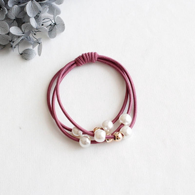 Dây buộc tóc co giãn đính ngọc trai giả thời trang cho nữ