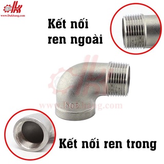 Co điếu inox - Co ren trong ren ngoài inox