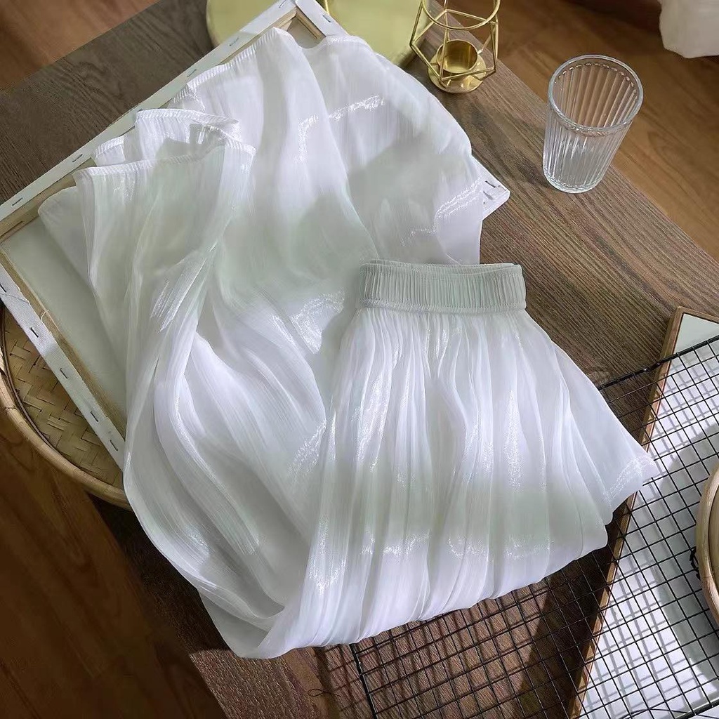 Chân váy dáng dài_Organza