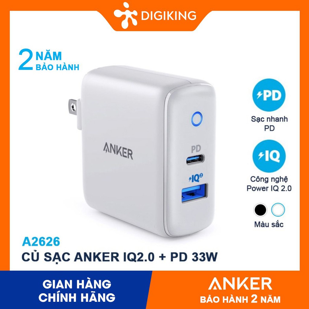 Củ sạc nhanh ANKER PIQ2.0 + PD 33W ANKER A2626