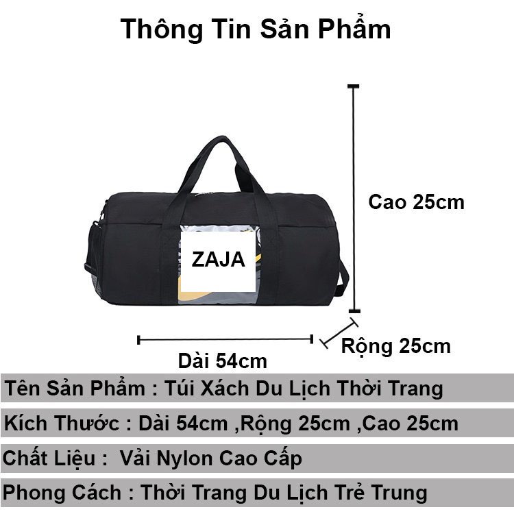 Túi du lịch nam nữ đa năng cỡ lớn đựng đồ cá nhân cao cấp ZAJA túi trống du lịch thể thao nam nữ đeo chéo thời trang