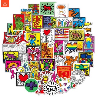 J· Bộ Hình Dán Chống Thấm Keith Haring, 50 tờ/bộ