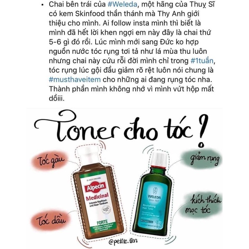 Lotion Weleda dưỡng phục hồi tóc giảm rụng