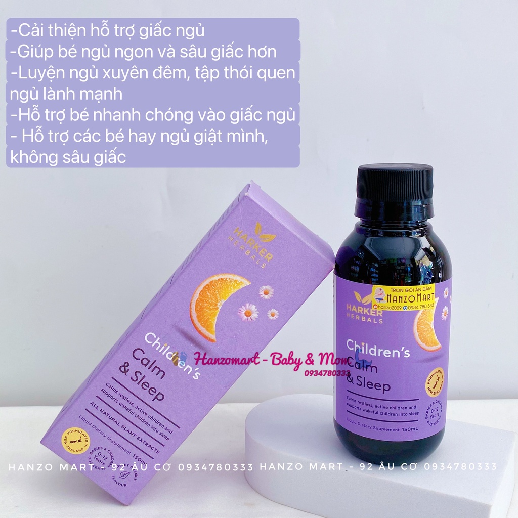 Harker tím Siro Ngủ Ngon Herbals Calm &amp; Sleep New Zealand 150ml cho bé