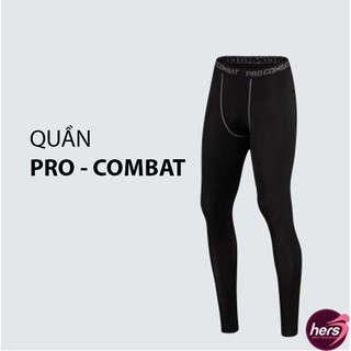 Quần tập gym, Quần Pro Combat - Đen Trơn