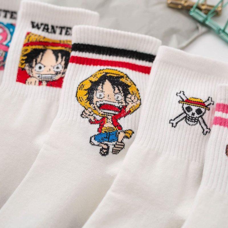 flowersqueen Vớ cotton in hình anime One Piece thời trang