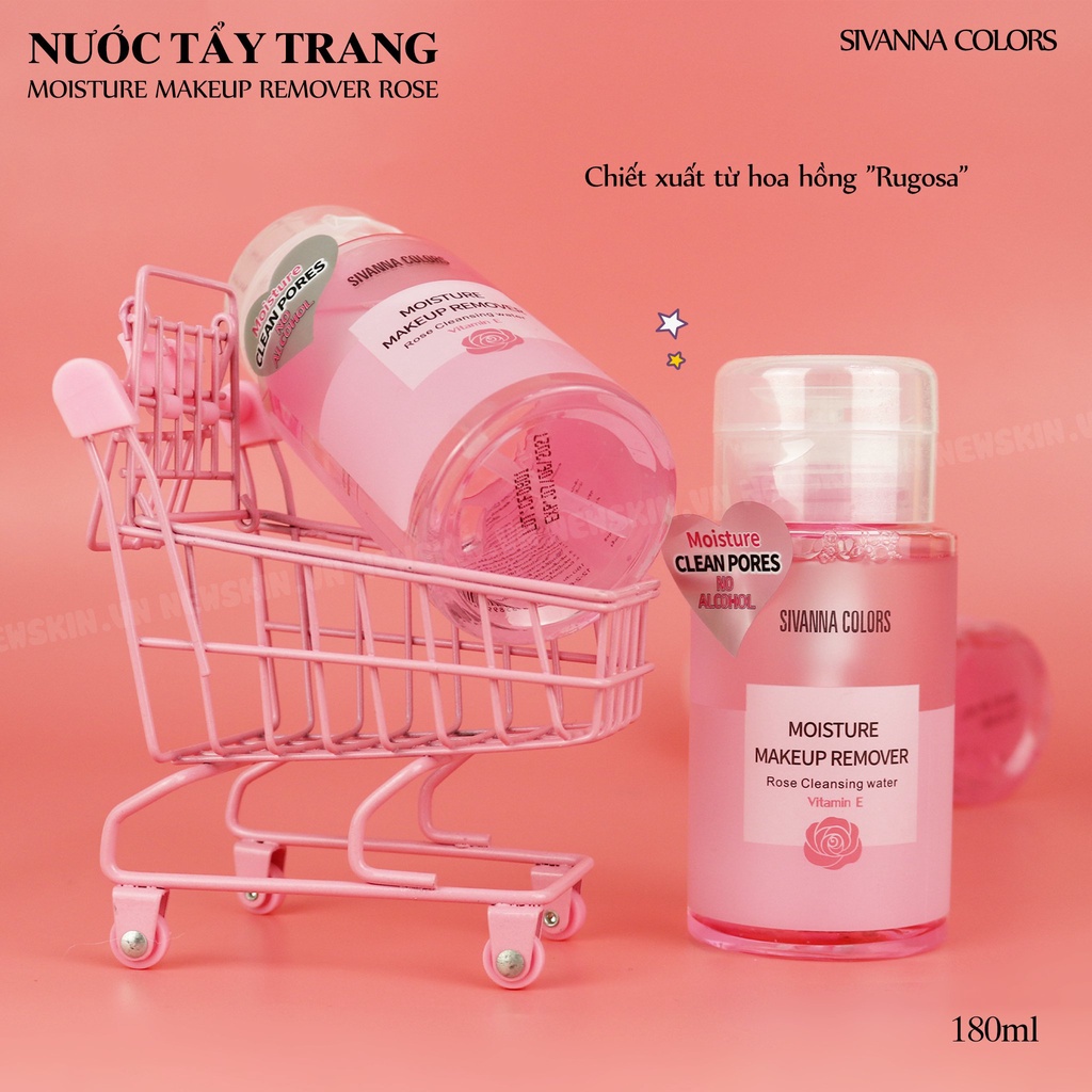 Nước Tẩy Trang Sivanna Colors Moisture Makeup Remover Rose HF103 180ml