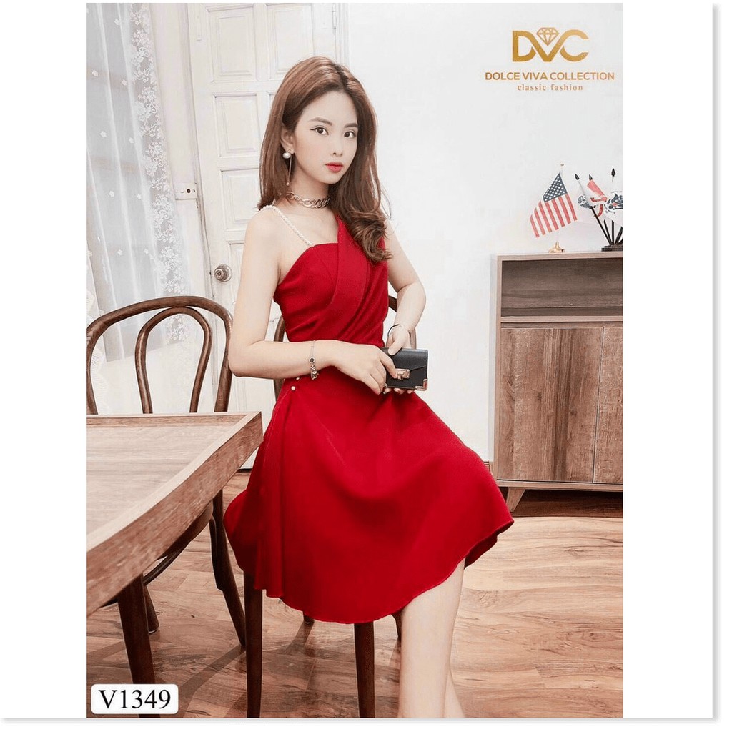 ĐẦM UMI ĐÍNH NGỌC MÀU ĐỎ SANG TRỌNG,CHẤT LIỆU UMI THOÁNG MÁT CHO MÙA HÈ LANA FASHION