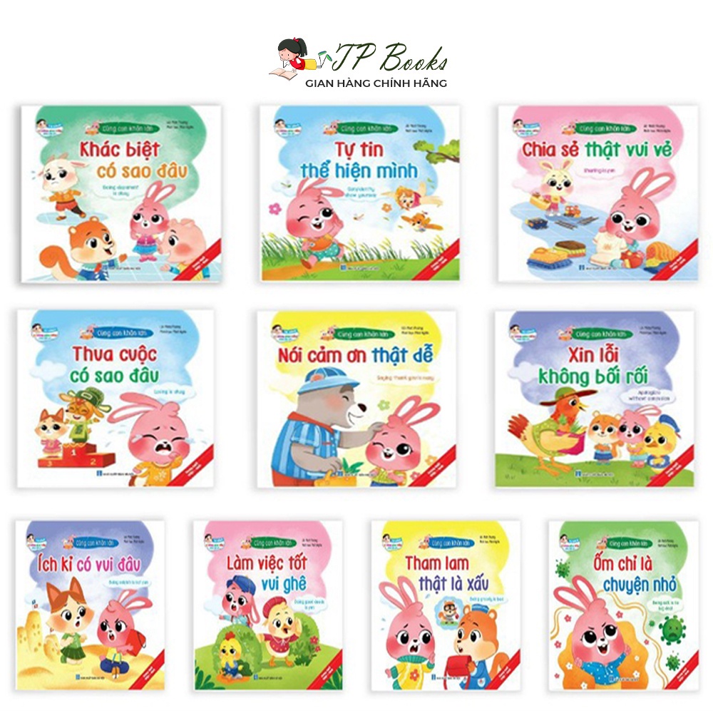 Sách - Bộ 10 Quyển Ehon Truyện Tranh Giao Tiếp Cùng Con Khôn Lớn - Song Ngữ Anh Việt