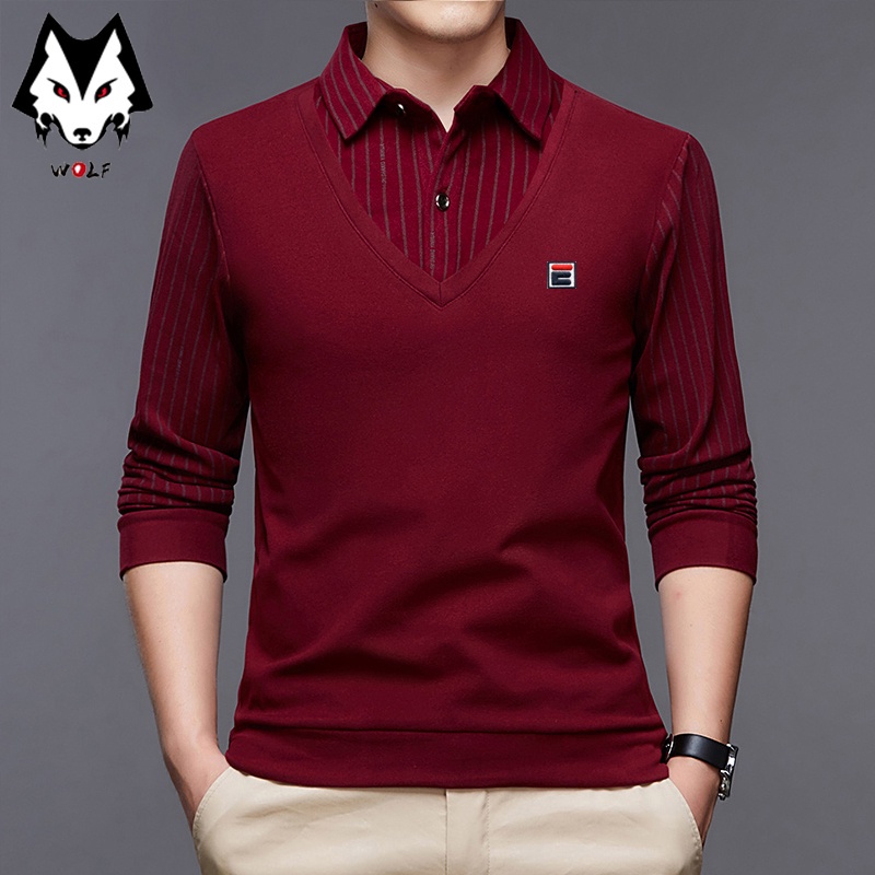 Áo Polo Cotton Dài Tay Thời Trang Công Sở Cho Nam 5 Màu Lựa Chọn