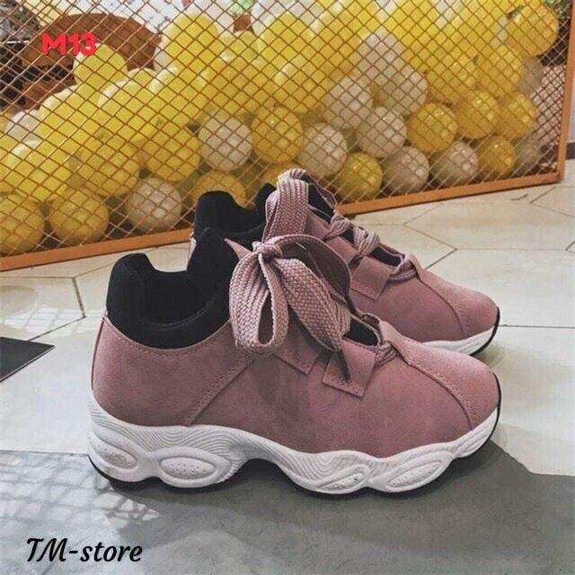 Giày sneaker nữ ulzzang đế gồ kiểu hàn quốc HAPU (hồng, trắng)